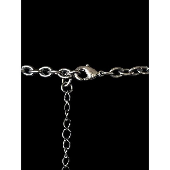 Francesca’s Clear Faceted Acrylic Dangle Bead Bib Necklace Gun Metal 18-21” - Picture 4 of 4